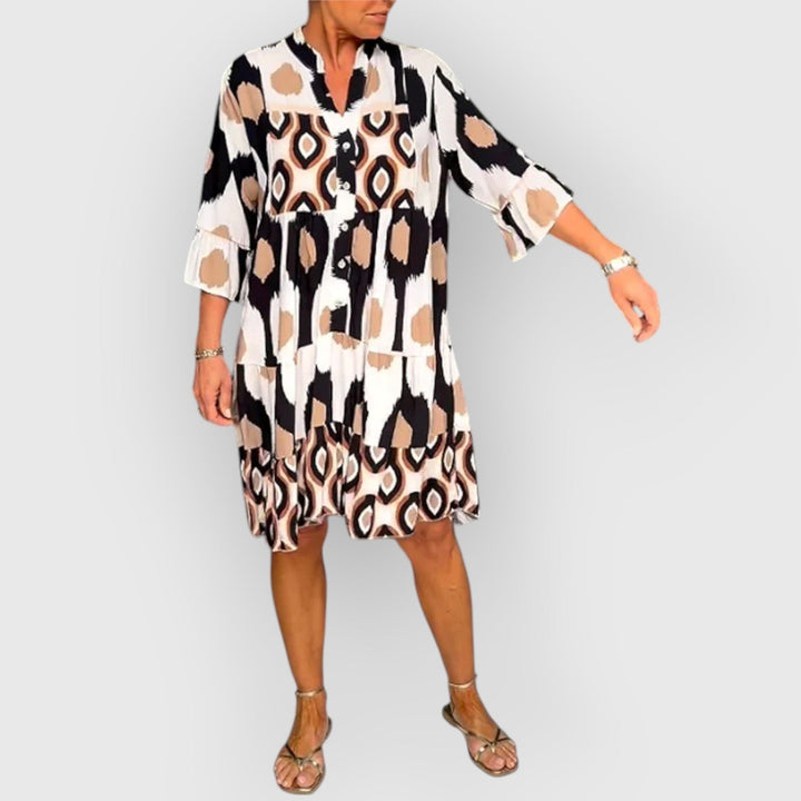 Evanya™ | Bedrukte Jurk 3/4 Mouwen