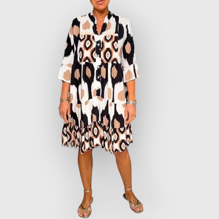 Evanya™ | Bedrukte Jurk 3/4 Mouwen