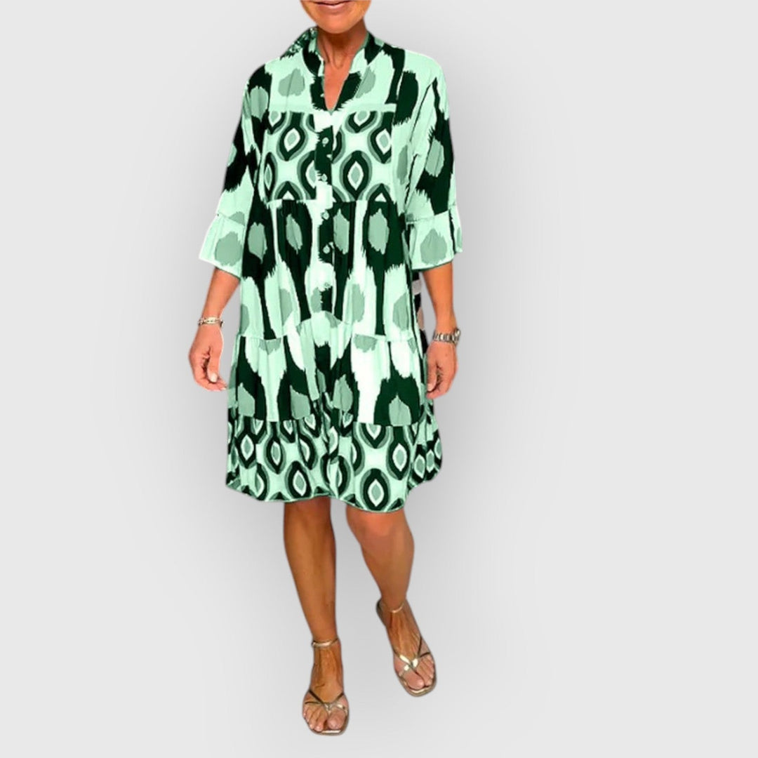 Evanya™ | Bedrukte Jurk 3/4 Mouwen