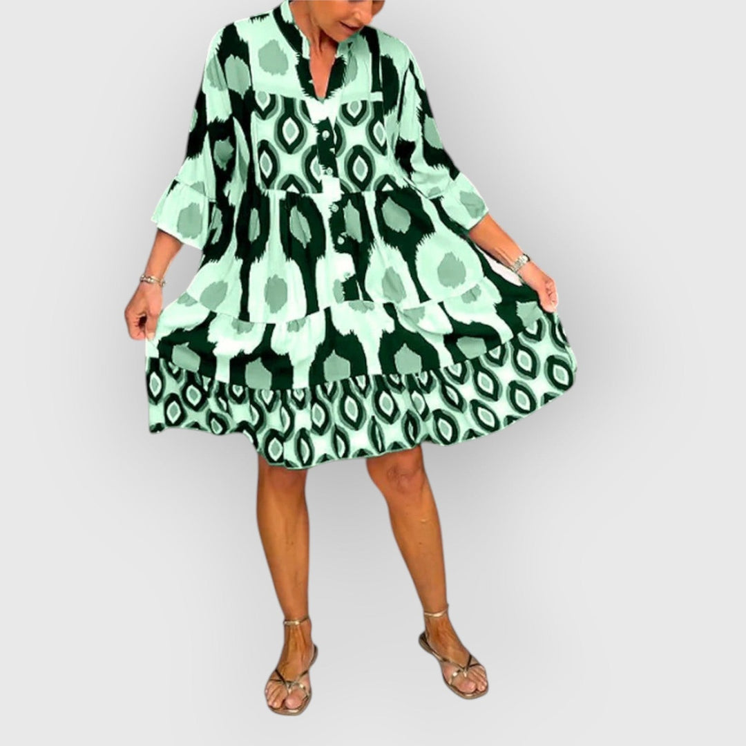 Evanya™ | Bedrukte Jurk 3/4 Mouwen