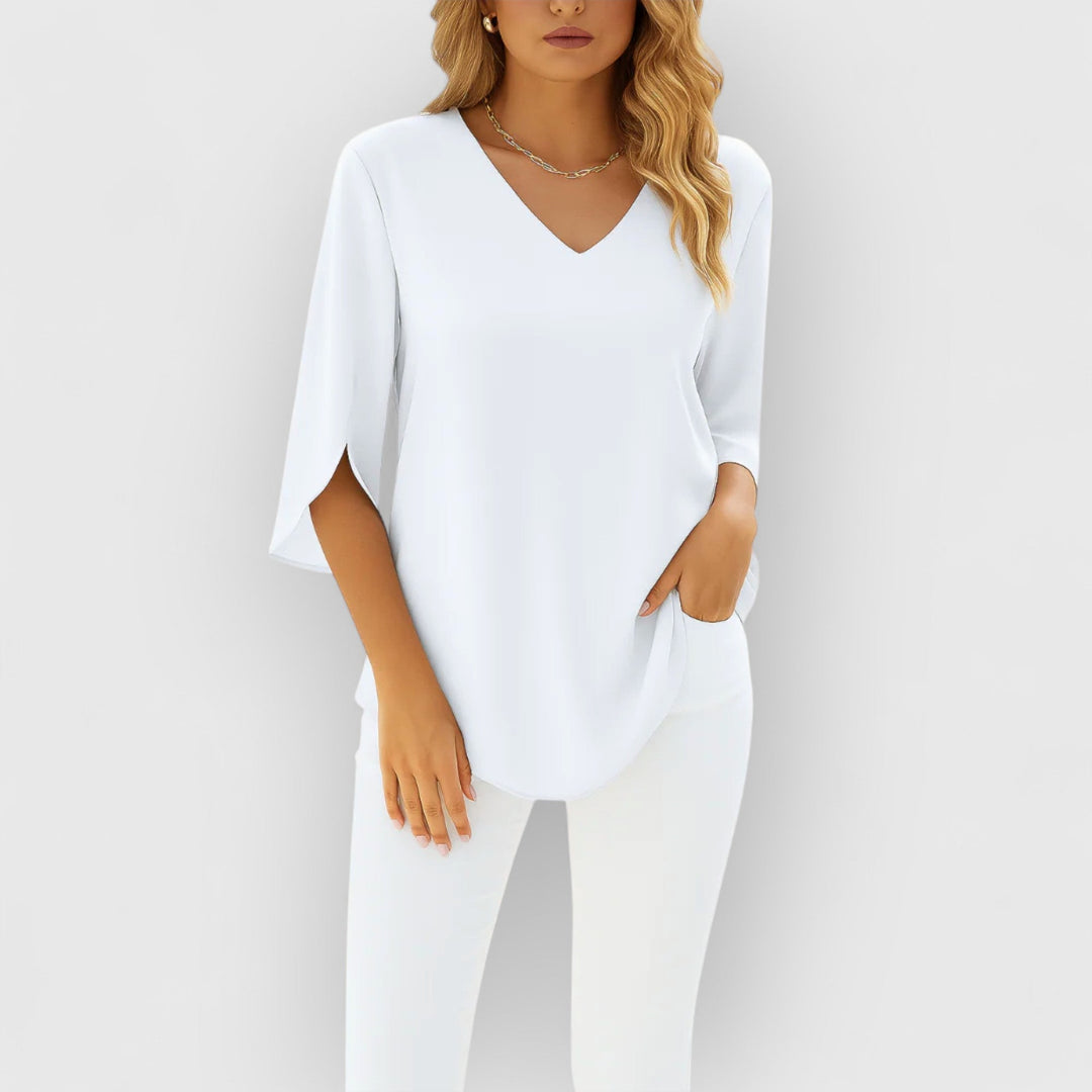 Evanya™ | Elegante Blouse Met V-Hals