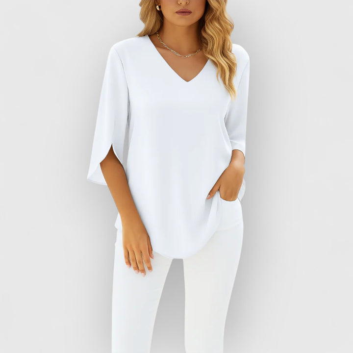 Evanya™ | Elegante Blouse Met V-Hals