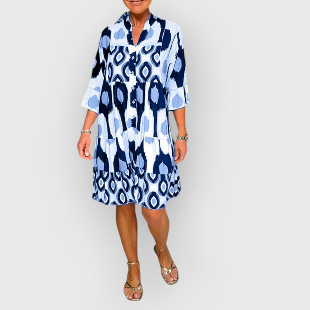 Evanya™ | Bedrukte Jurk 3/4 Mouwen