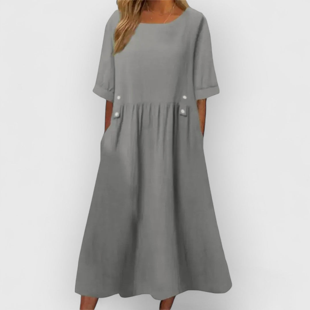 Evanya™ | Boho Zomerjurk met Knopen