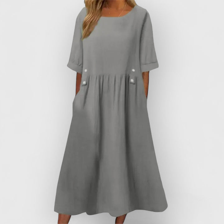 Evanya™ | Boho Zomerjurk met Knopen