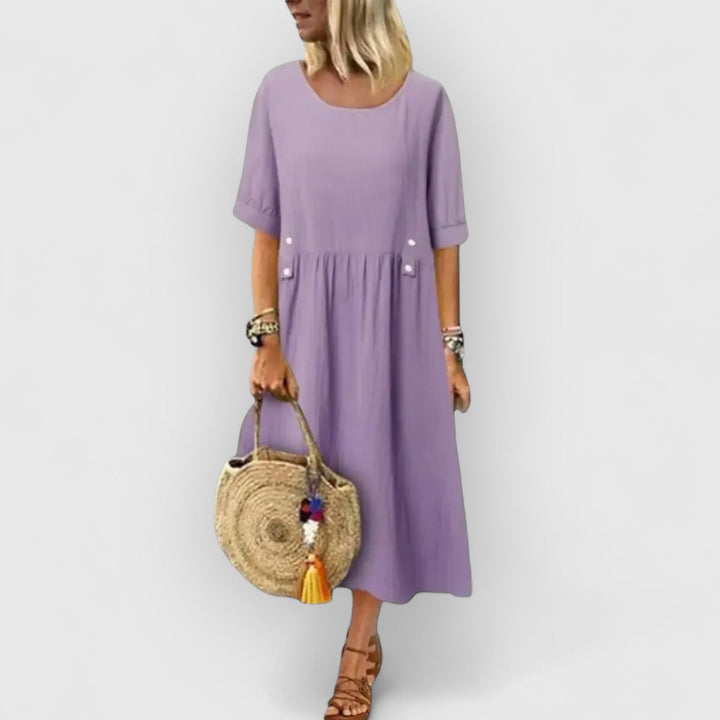 Evanya™ | Boho Zomerjurk met Knopen