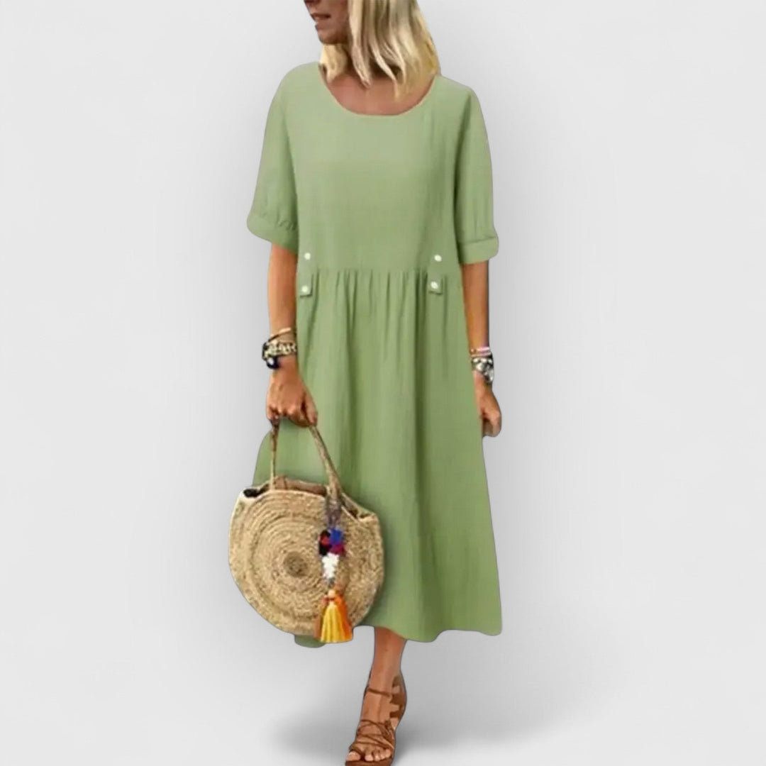 Evanya™ | Boho Zomerjurk met Knopen