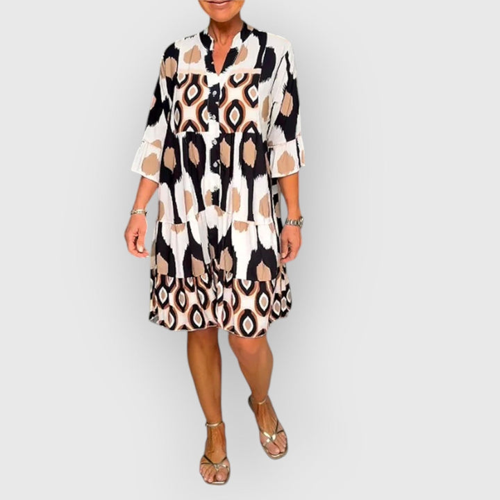 Evanya™ | Bedrukte Jurk 3/4 Mouwen