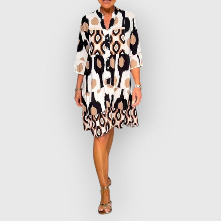 Evanya™ | Bedrukte Jurk 3/4 Mouwen