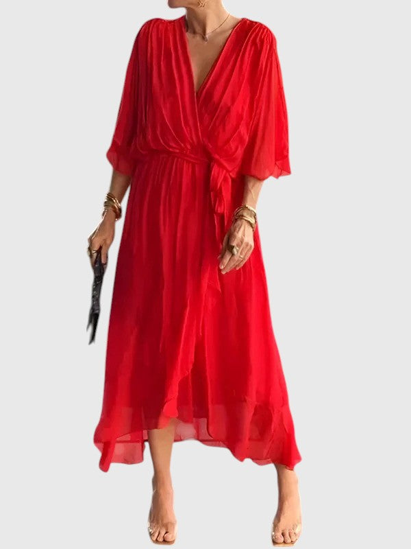 Evanya™ | Chiffon Jurk V-hals