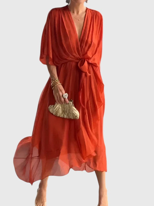 Evanya™ | Chiffon Jurk V-hals