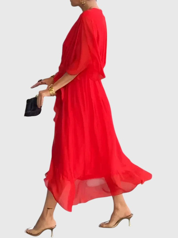 Evanya™ | Chiffon Jurk V-hals